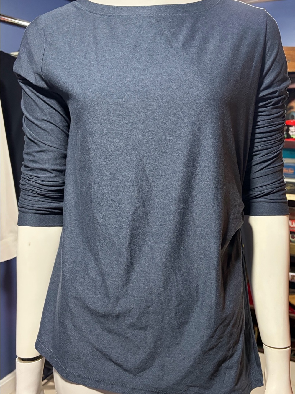 Old Navy Classic Women's Long Sleeve Boatneck Top - Slate Blue
